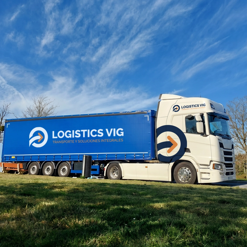Trailer de piso móvil de LogisticsVIG en nave logística